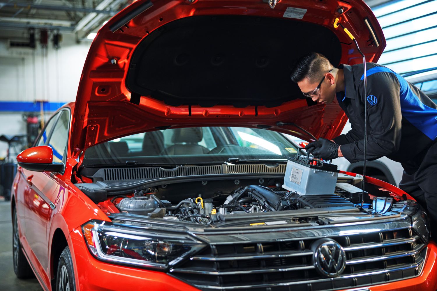 Volkswagen getting auto repair at All German Auto